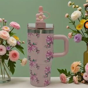Floral Pink / Bows Insulated Tumbler